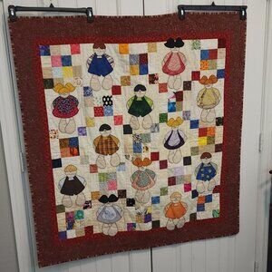 Vintage Handmade Doll Style Cotton Baby Quilt
